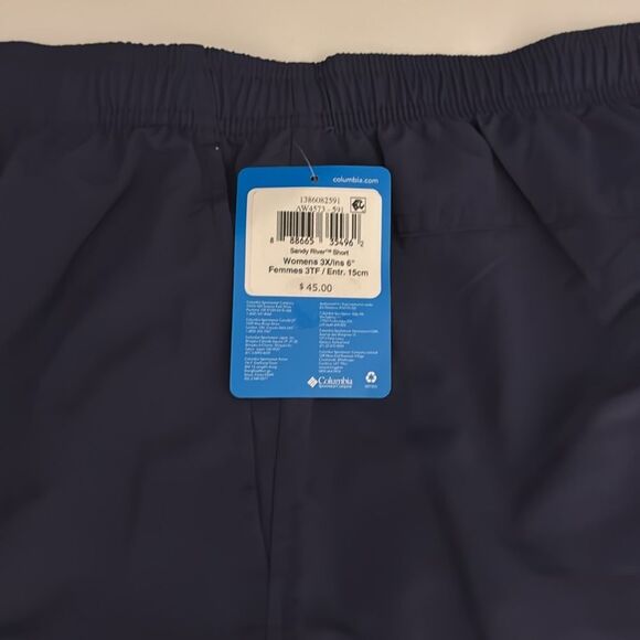 Columbia Shorts Womens 3X Navy Sandy River Zip Pocket - Picture 4 of 4